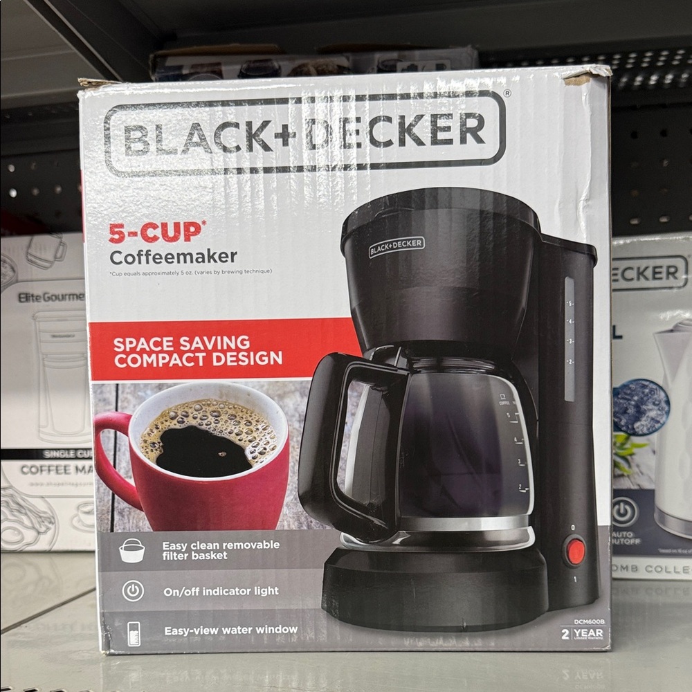 Black & Decker Space Saving Coffee Maker - Black
